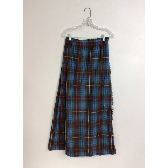 Moffat Plaid Wool Maxi Skirt Authentic Tartan Kilt Made In Scotland Women Small - Picture 1 of 7